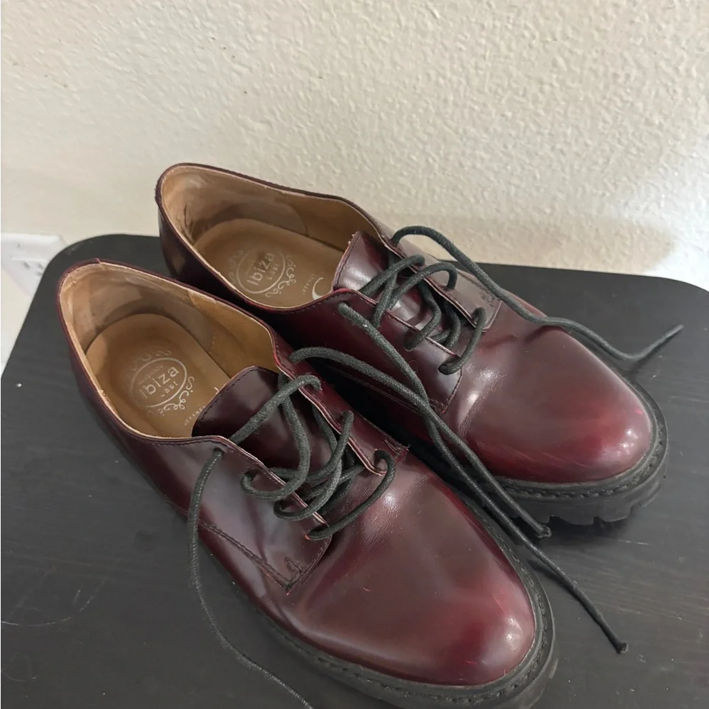 Jeffrey Campbell Dark Red Lace-Up Flats - Picture 9 of 10